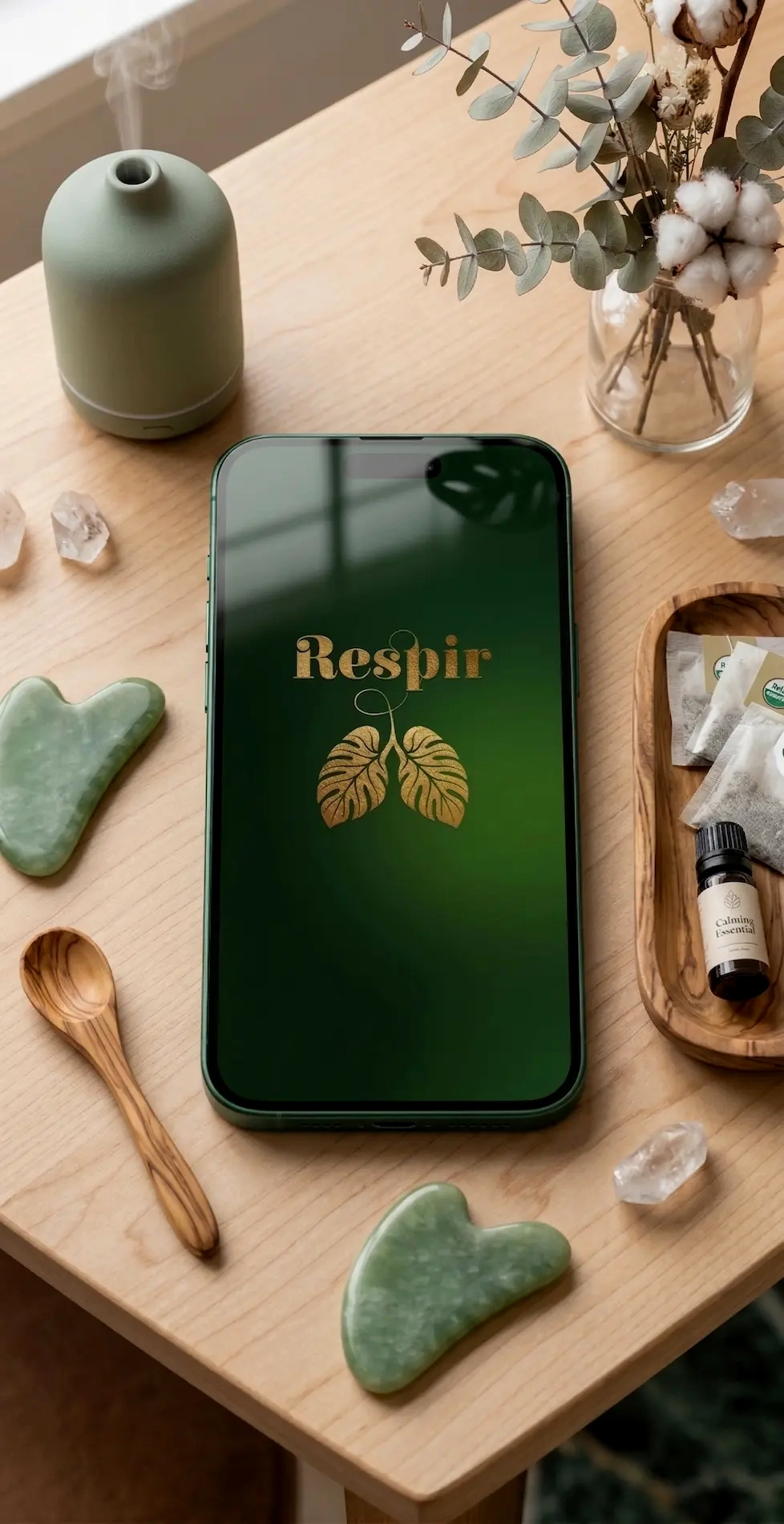 Écran accueil Respir — logo et onboarding